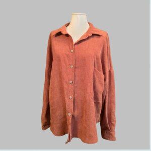 Women's rust colored corduroy shirt size 3XL